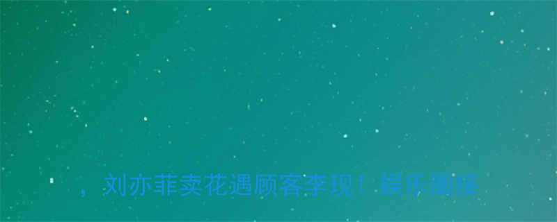 明星摆摊爆笑名场面周杰伦卖煎饼被围观刘亦菲卖花遇顾客李现娱乐圈接地气实录