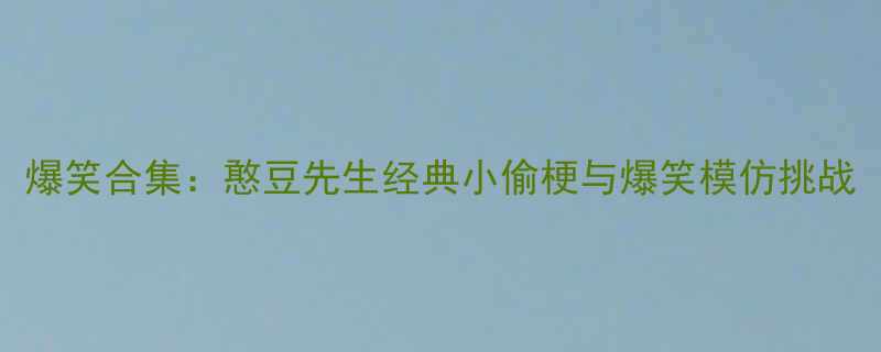 爆笑合集憨豆先生经典小偷梗与爆笑模仿挑战